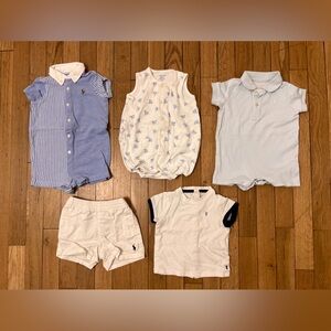 Ralph Lauren and Obaibi Baby Boy Shortall, Shorts, and Top Bundle